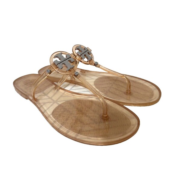 Tory Burch Mini Miller Jelly Sandal Womens 9 T-Strap Thong Beach Resort - Picture 2 of 9